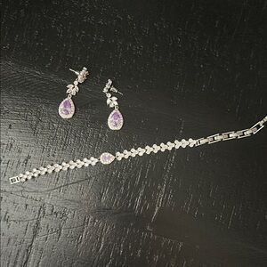 Elegant Silver and Purple Jewelry Set